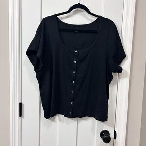 Old Navy Black Button-Down Women's Shirt